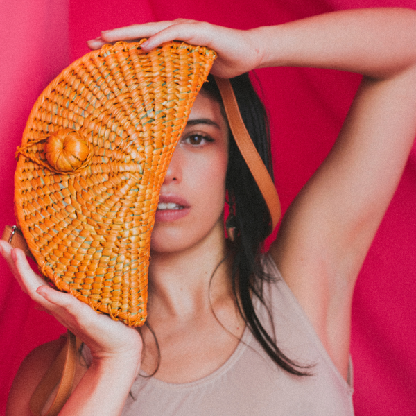 Woven bag ALMA orange