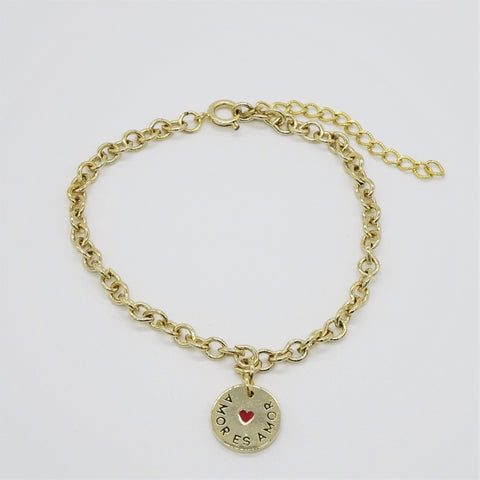 Amor es Amor 16cm Bracelet 18k Gold Plated