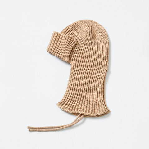 Camel Ear Knitted Ribbed Beanie Made in Japan