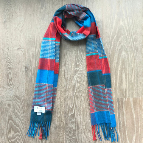 Sustainable Cashmere Scarf Blue and Red