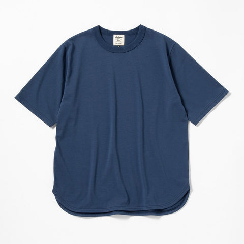 Blue Soft Cotton T Shirt Made in Japan