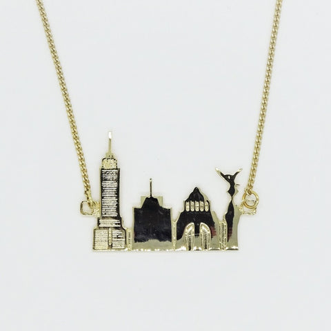 Mexico City Skyline 18k Gold Plated Necklace