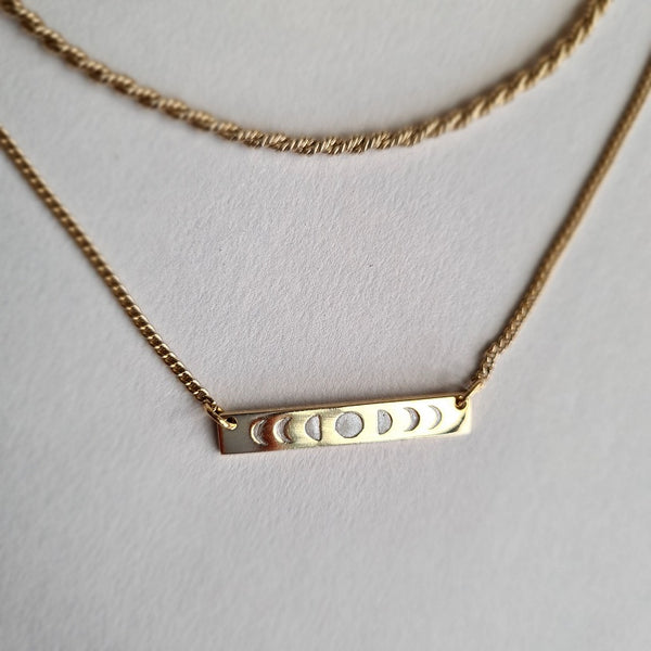 Lunar Layered Chain Moonphase Necklace Gelau Australia