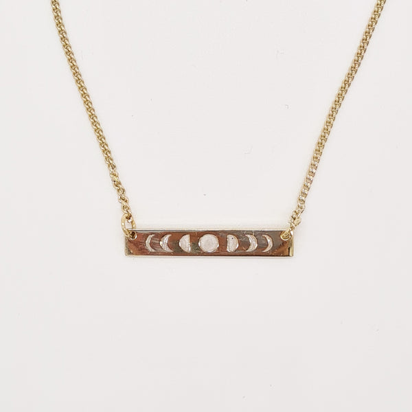 Moon Phases Necklace 18k Gold Plated