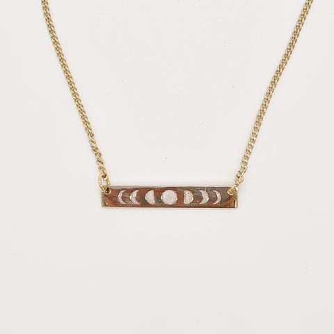 Moon Phases Necklace 18k Gold Plated