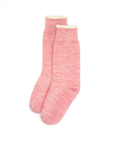 Pink Fluffy Pile Socks by ROTOTO Made in Japan in Organic Cotton and Merino Wool