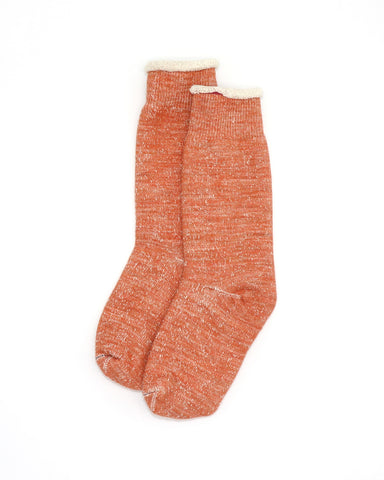 Orange Fluffy Double Face Pile Socks Made in Japan by Rototo