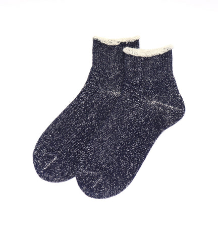 Organic Cotton Unisex Ankle Socks Fluffy Japanese Gifts Navy