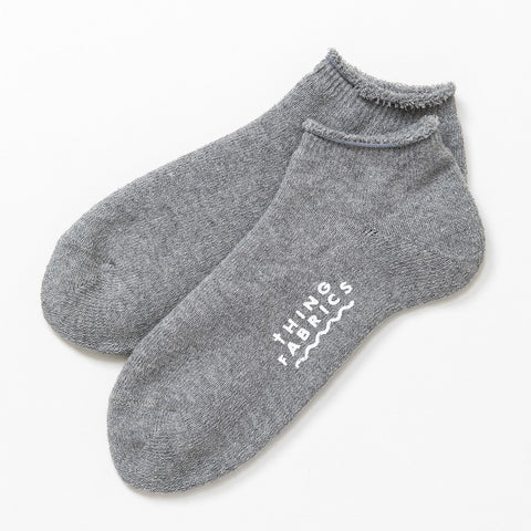 Grey Organic Cotton Ankle Socks Made in Japan