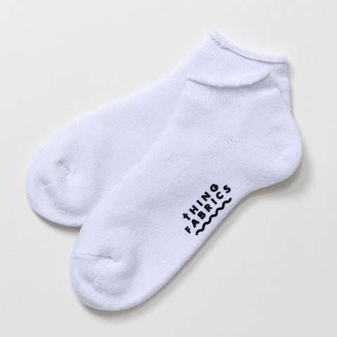 White Towel Cotton Socks Made in Japan Unisex Pile Ankle Socks