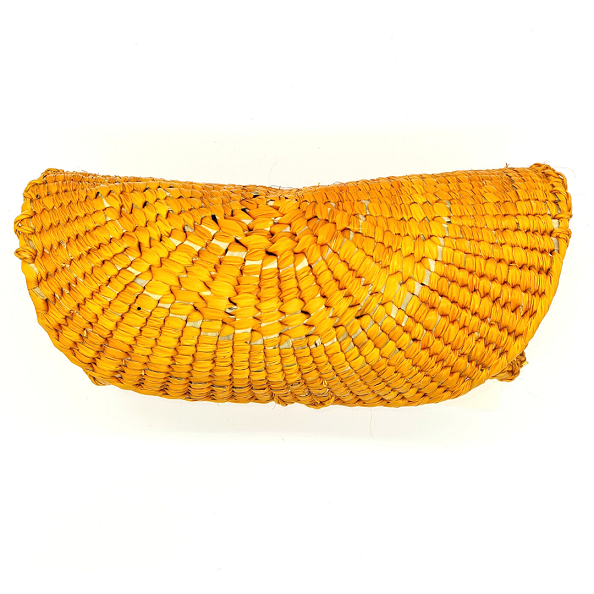 Taco Roll Woven Palm Handbag with Strap