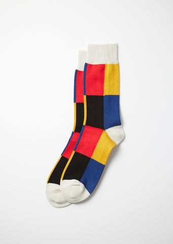 Rototo Retro Multicolour Crew Socks Made in Japan