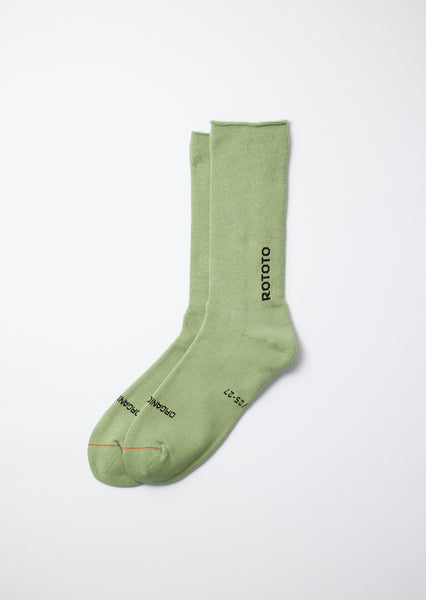 Green Organic Cotton Crew Socks