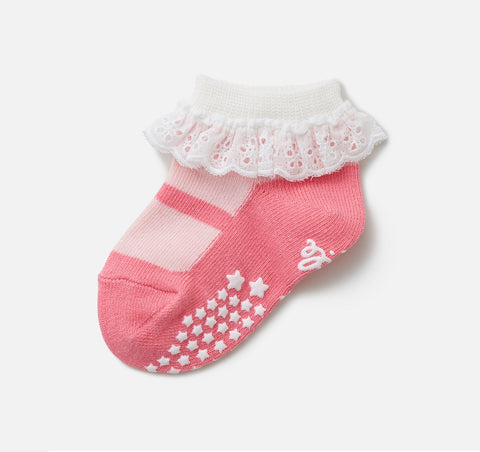 Pink Baby Socks Made in Japan Tabio Australia Cotton Socks with Frill Baby Shower Gift