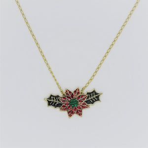 Nochebuena Necklace 18k Gold Plated Poinsettia Birth Flower