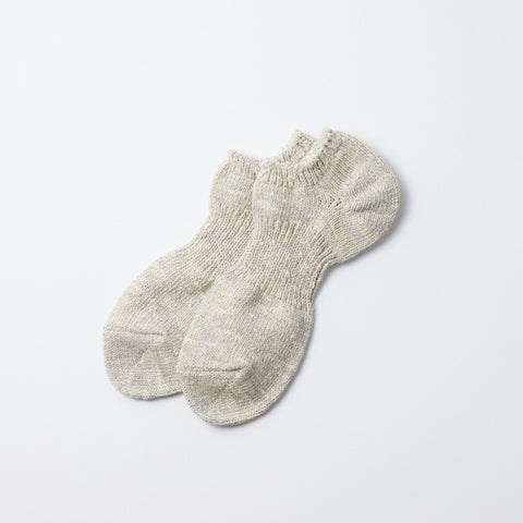Light Gray Retro Slub Cotton Socks Made in Japan by Rototo