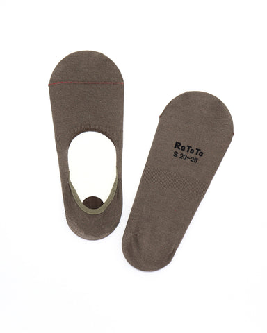 Rototo Invisible Unisex Socks Olive Made in Japan