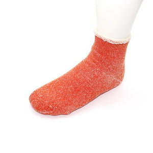 Dark Orange Organic Cotton Socks Made in Japan by ROTOTO