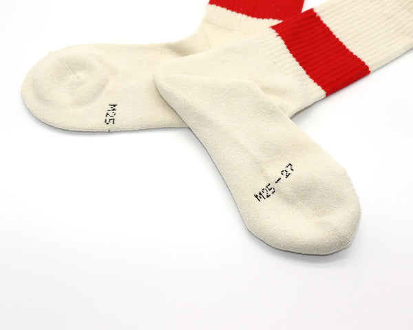 Red stripe organic cotton eco silk socks