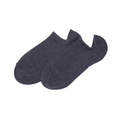 ROTOTO Organic Cotton Sneaker Socks in Charcoal Made in Japan