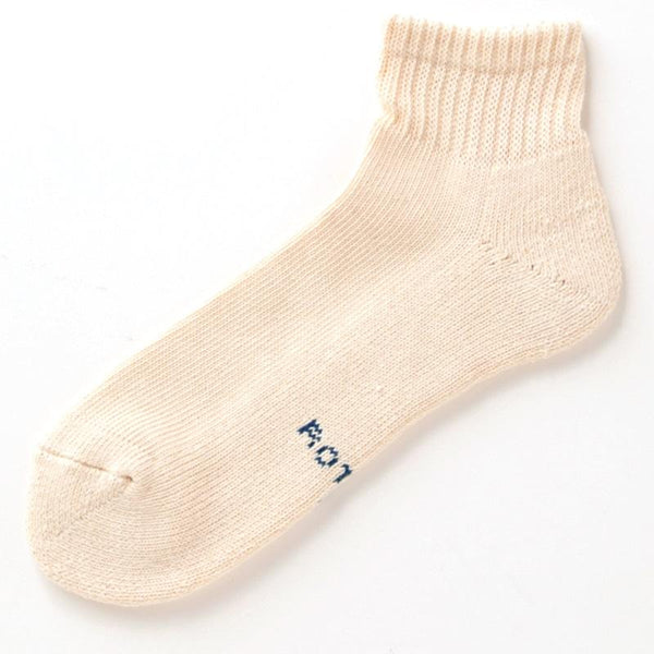 Undyed Organic Cotton Ankle Sock with Cushioned Pile Sole