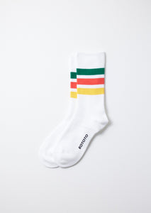 Rototo Retro Skate Socks White Cotton