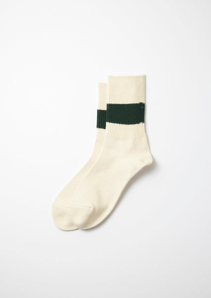 Ribbed Crew Socks Organic Cotton Old School Stripe