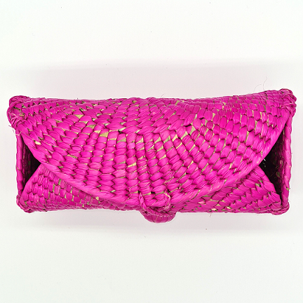 Pink Woven Palm Handbag