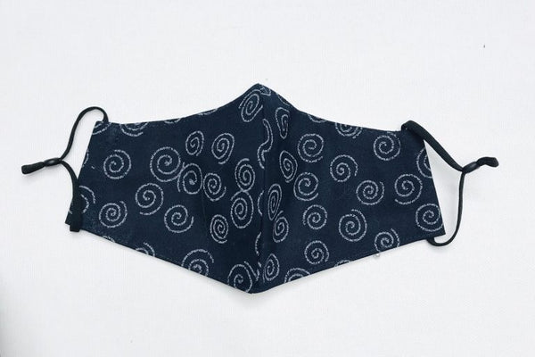 100% Cotton Ethical Face Mask Made in Japan Yukata Whirlpool